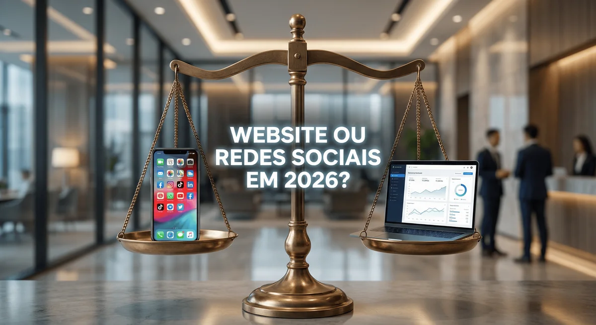 Comparação entre website e redes sociais para empresa